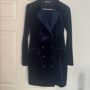 Tuxedo-Style Velvet Dress